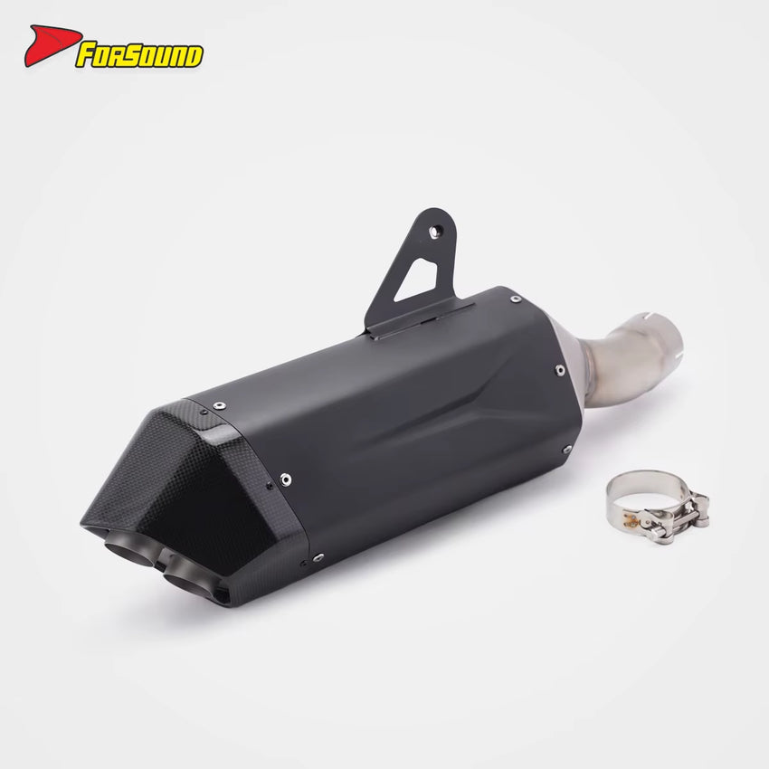 New Forsound S1300Gs Carbon Fiber Stainless Steel Mid-Tail Integrated Exhaust System Precision Welding Deep Powerful Sound Fit