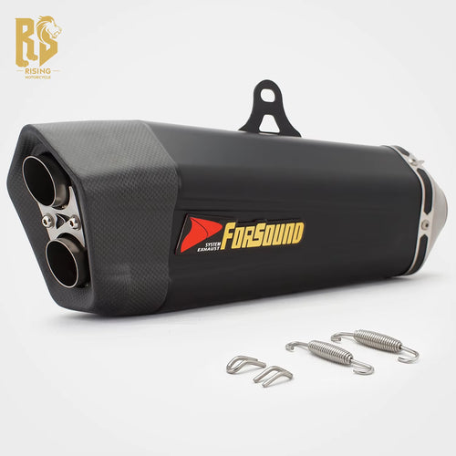 Stainless Steel Carbon Fiber 51Mm Pyramid End Can Exhaust Pipe Universal Motorcycle Pipe