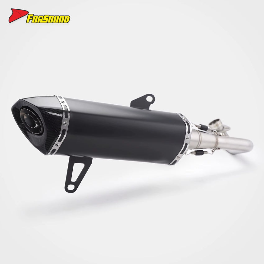 New Yamaha XMAX Black Stainless Steel Carbon Fiber Full System Exhaust Retrofit Tip Matte Front-Mid Section Urban Commuting