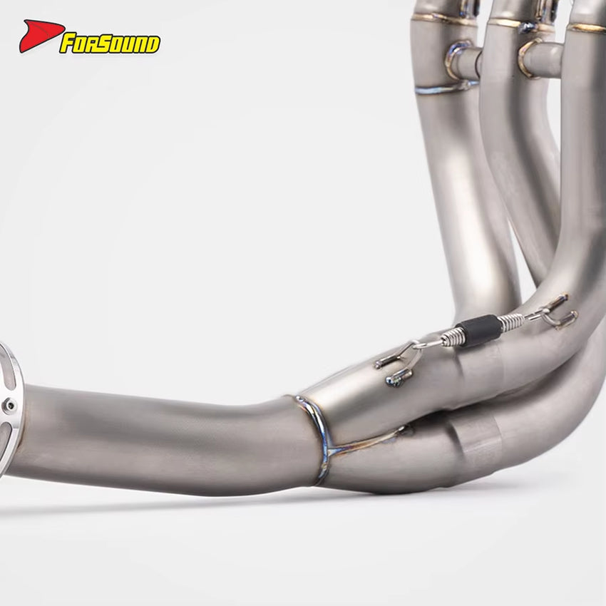 2021-2025 for Trident660 Stainless Steel Titanium Alloy Front-Mid Section Exhaust Pipe Carbon Fiber Rear Exhaust OEM