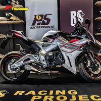 For ZONTES 703RR Straight-Through Down-Exit Exhaust with Honeycomb Mesh Cover Zontes 703Rr Escapes Horsepower Improvement OEM