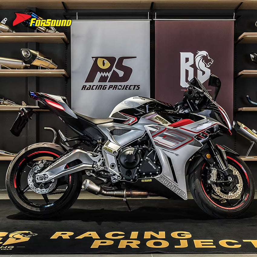 For ZONTES 703RR 2023-2025 Underground Exit Straight-Through Exhaust Backpressure Optimization Sportbike Racing AR Style OEM&ODM