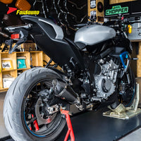 New FORSOUND 675SR Carbon Fiber Stainless Steel Double-Hole Full Exhaust System Deep Triple-Cylinder Sound Sportbike Racing Fit