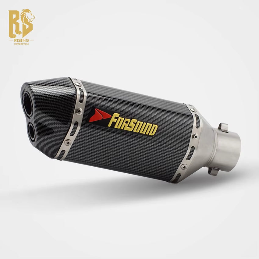 RS Locomotive 51Mm Universal Exhaust Pipe Short Hexagonal Double Hole Tail Section for GSX250 Z900 NK450 R3-New Condition