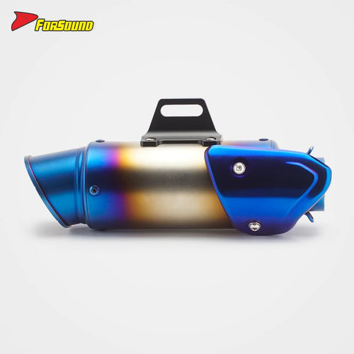 RS Original Universal Stainless Steel New Condition Dirt-Bike Motorcycle Exhaust Muffler 51Mm Caliber Roasted Blue