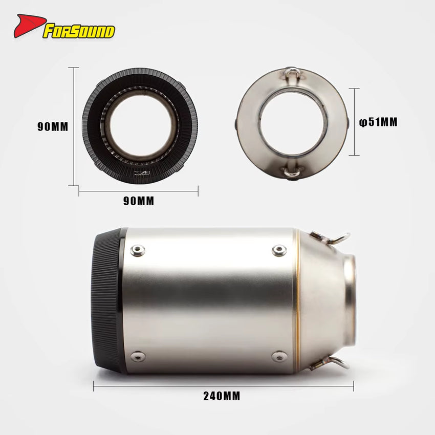 Stainless Steel 51Mm Cola Can Nozzle Exhaust Pipe for Motorcycles.