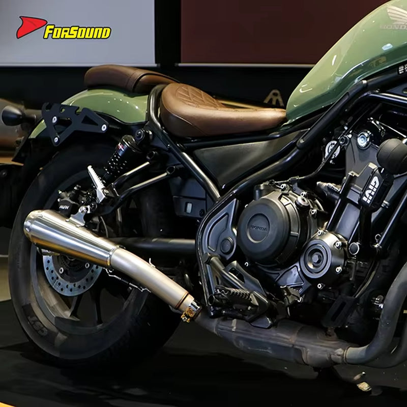 Exquisite Heat Resistant Modified Motorcycle Custom Parts Silvery White Mid-Tail Integrated Exhaust Pipe for HONDA CM500 2025