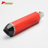 RS Original Modified Universal Stainless Steel Muffler Exhaust Pipe 51Mm Single Hole Tail Section Red Body New Condition