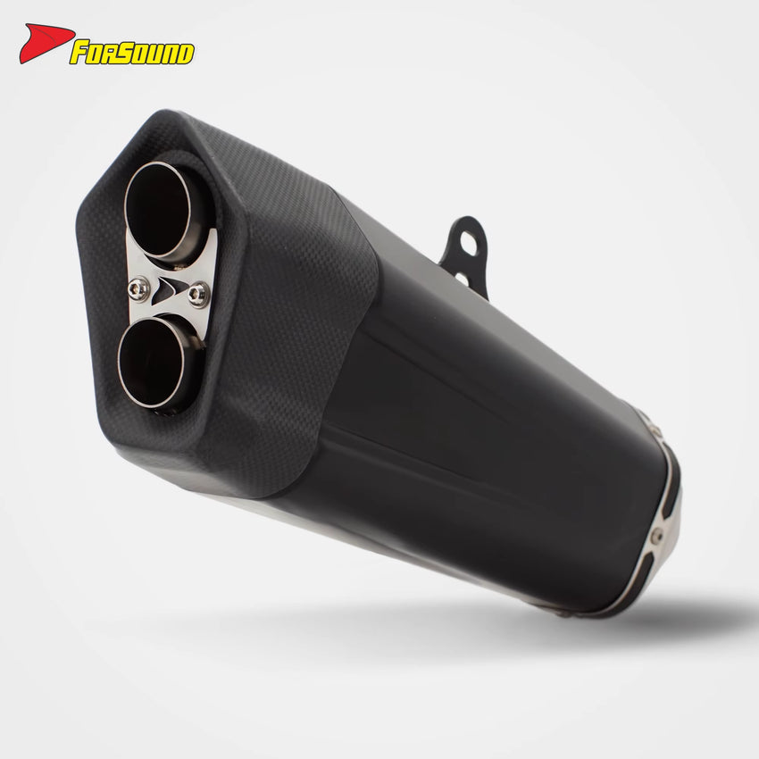 New Condition Universal Black Spray Paint Stainless Steel 51Mm Caliber Motorcycle Exhaust Muffler Fit MT03 450SR MT09 Z400 CB400