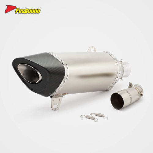 For C400X Stainless Steel Carbon Fiber Straight Pipe Exhaust Retrofit/Upgrade Kit Tip Muffler End Cap for 2018-2020 Maxi-Scooter