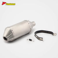 Stainless Steel 51Mm T148 Fish-Mouth End Can Exhaust Pipe with Bracket/Clamp Universal Motorcycle Pipe