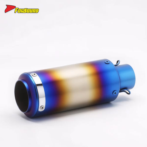ท่อไอเสียมอเตอร์ไซค์ RS Original 51 มม. สีน้ำเงิน Roasted Pipe Escape ท่อไอเสีย GP-Project Universal Pitbike Racing Muffler