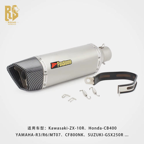 Small Roman Exhaust Pipe Stainless Steel and Carbon Fiber for Universal Motorcycles New Condition