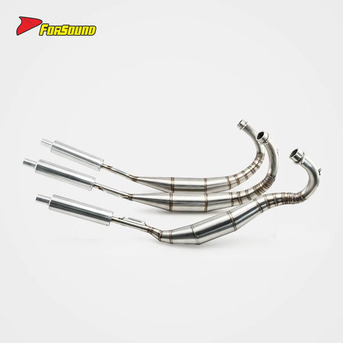 New FORSOUND KAWASAKI KH250 Retro Motorcycle 3-Into-3 Stainless Steel Exhaust System High Temp Corrosion Resistance Full Sound