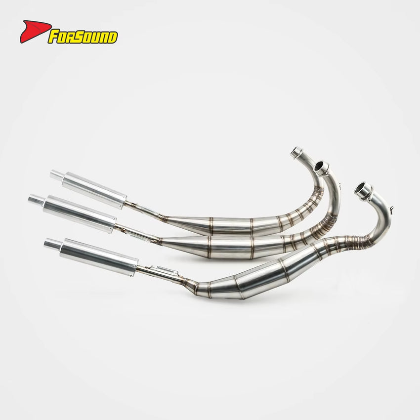 New FORSOUND KAWASAKI KH250 Retro Motorcycle 3-Into-3 Stainless Steel Exhaust System High Temp Corrosion Resistance Full Sound