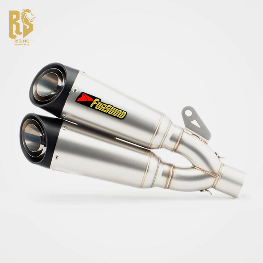RS Original Universal Modified Exhaust Pipe for Motorcycles Roasted Blue Black Body Frosted Stainless Steel SC Gemini Tail New
