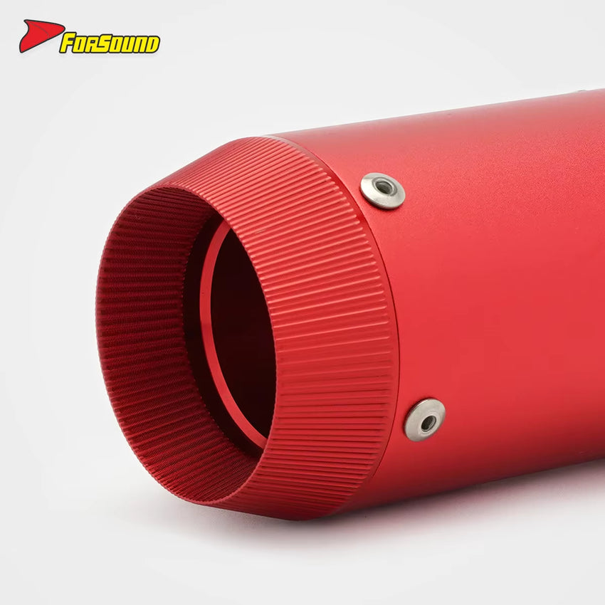 Stainless Steel Carbon Fiber 51Mm Mini GP End Can Full Red Exhaust Pipe Universal Motorcycle Pipe