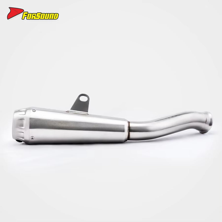 New Condition Polished Surface Custom Parts Stainless Steel Motorcycle Mid-Tail Integrated Exhaust Muffler for CFMOTO 800NK 2025
