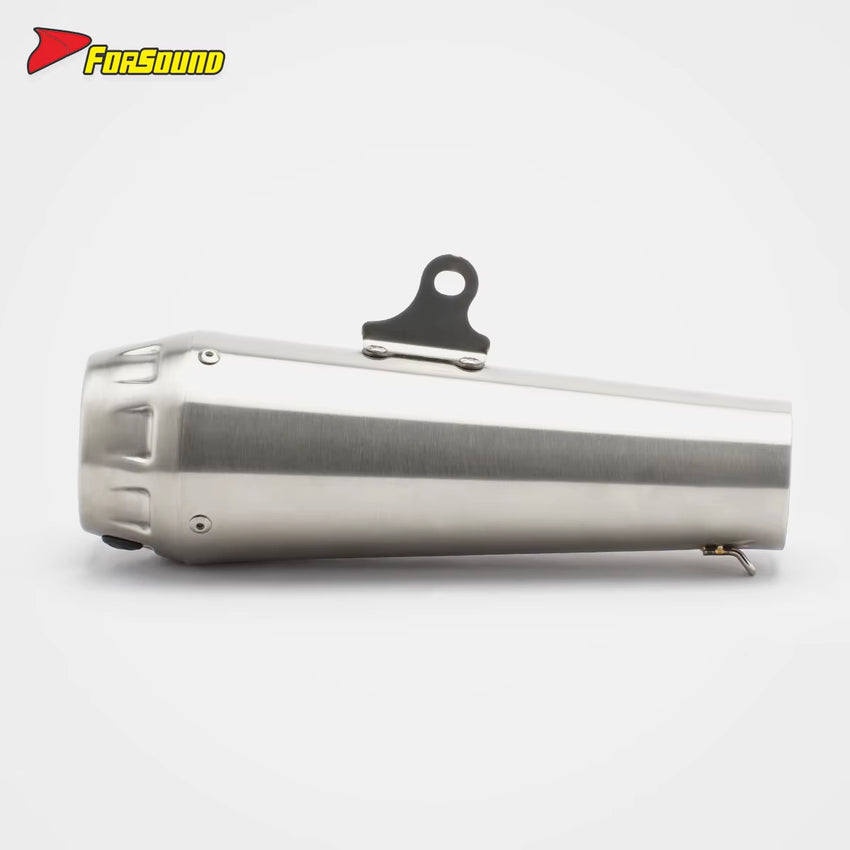 New Forsound Universal 51Mm Diameter Silver Stainless Steel Ar-Style Slip Exhaust Tip Aftermarket Motorcycle Exhaust System