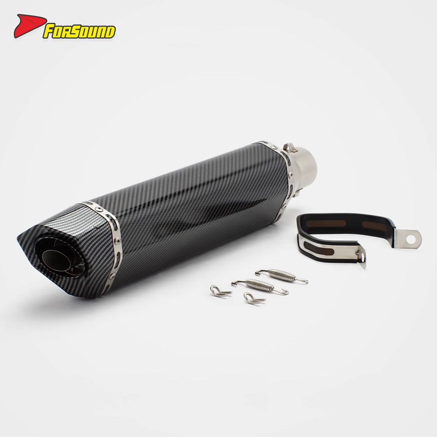 RS Original Modified Universal Stainless Steel Exhaust Pipe Water Transfer Printing Lengthened 51Mm Hexagonal Hole Tail Section
