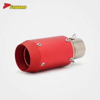 Stainless Steel Carbon Fiber 51Mm Mini GP End Can Full Red Exhaust Pipe Universal Motorcycle Pipe