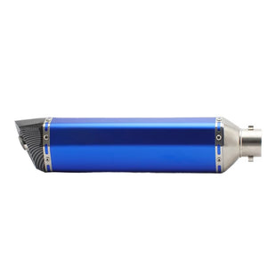 RS Original Modified Universal Stainless Steel Exhaust Pipe Blue 51Mm Body Lengthened Hexagonal Hole Tail Section New Condition