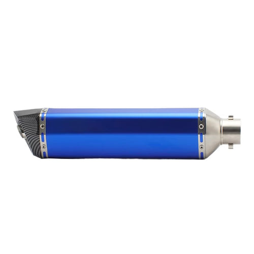 RS Original Modified Universal Stainless Steel Exhaust Pipe Blue 51Mm Body Lengthened Hexagonal Hole Tail Section New Condition