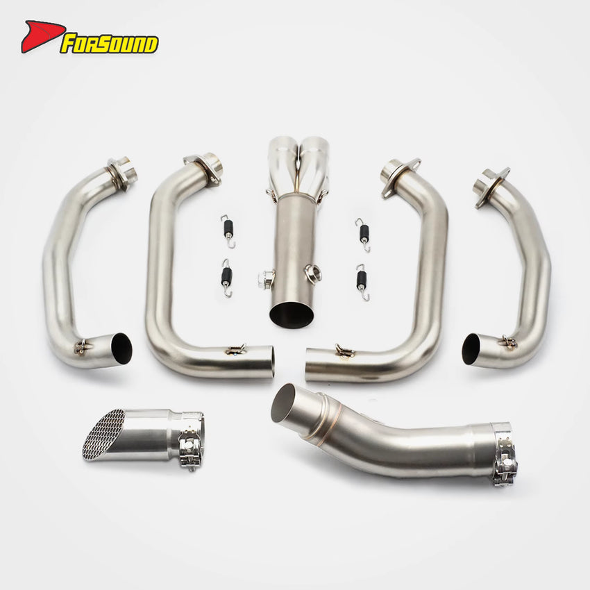 FORSOUND Kawasaki Z900 Euro Version Honeycomb Tailpipe Dual Oxygen Sensor Full System Exhaust Stainless Steel 2017-2026 Model