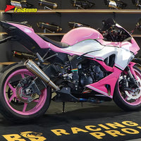 New Condition Racing Motorcycle Exhaust Stainless Steel Slip-On Muffler Mid-Tail Integrated Exhaust Pipe for KAWASAKI ZX-6R