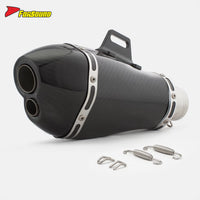 Universal Modified Exhaust Pipe Motorcycle Stainless Steel Carbon Fiber Short Oblique Hexagonal Tail Section Carbon Ak