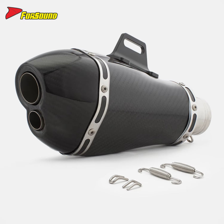 Universal Modified Exhaust Pipe Motorcycle Stainless Steel Carbon Fiber Short Oblique Hexagonal Tail Section Carbon Ak