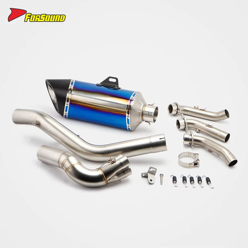 For ZONTES 703RR Fit 2023-2025 Full Straight Exhaust System Assembly High-Temperature Resistant Material Zontes 703Rr Exhaust