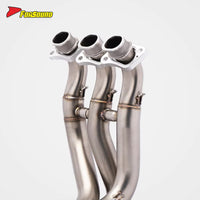 New for Trident 660 2020-2025 Stainless Steel Front Middle & Carbon Fiber Rear Exhaust Pipes Retrofit/Upgrade Compatible