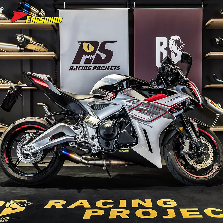 For ZONTES 703RR Mid-Tail Straight-Through Down-Exit Exhaust Oblique Barrel Supersport Racing Aggressive Sound Zontes 703Rr Tail